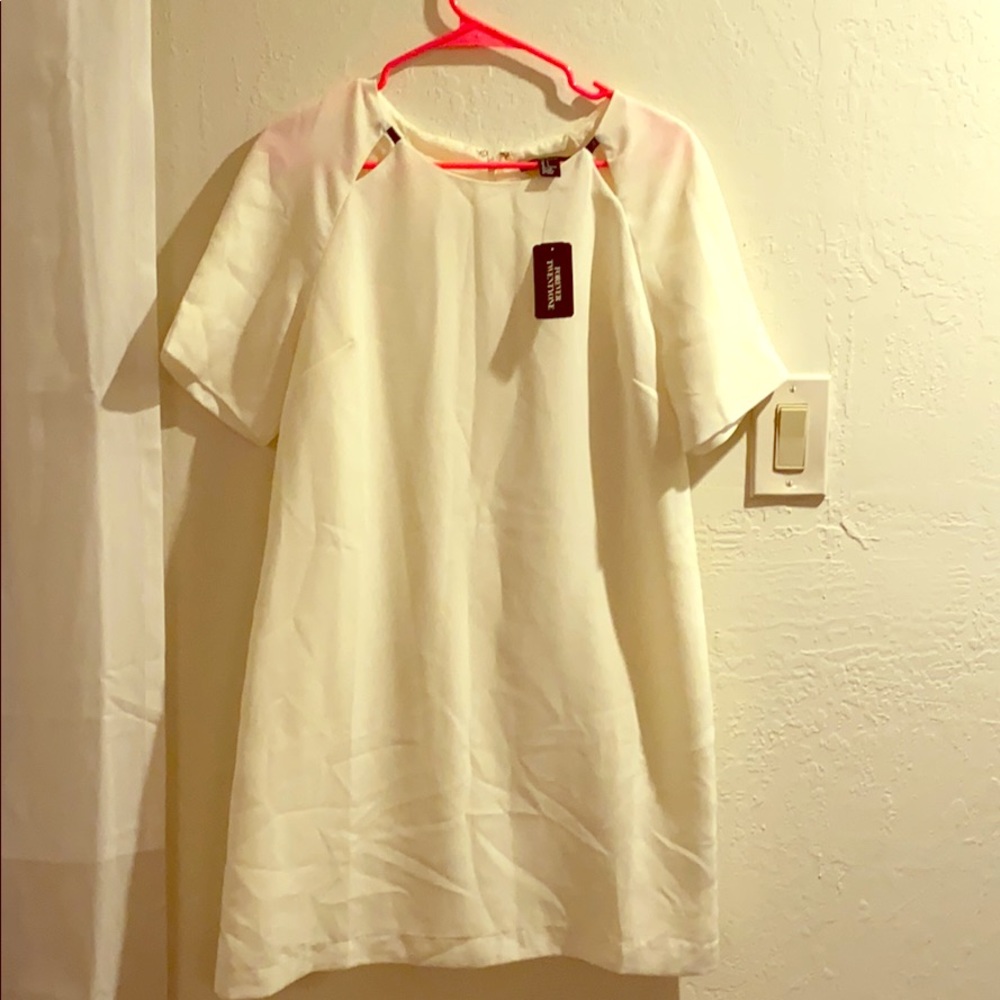 White dress with neck detail